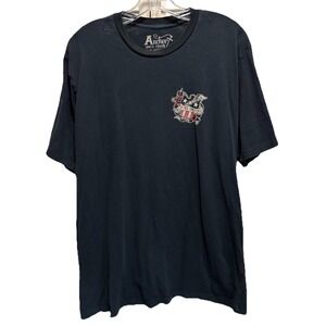 Anchor Elm St Tattoo Graphic Logo Crew Short Sleeve T-Shirt Size 2XL Flag Skull